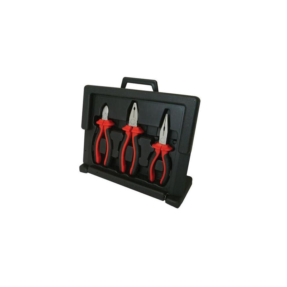 3 Piece VDE Pliers Set Long Nose Side Cutting & Combination