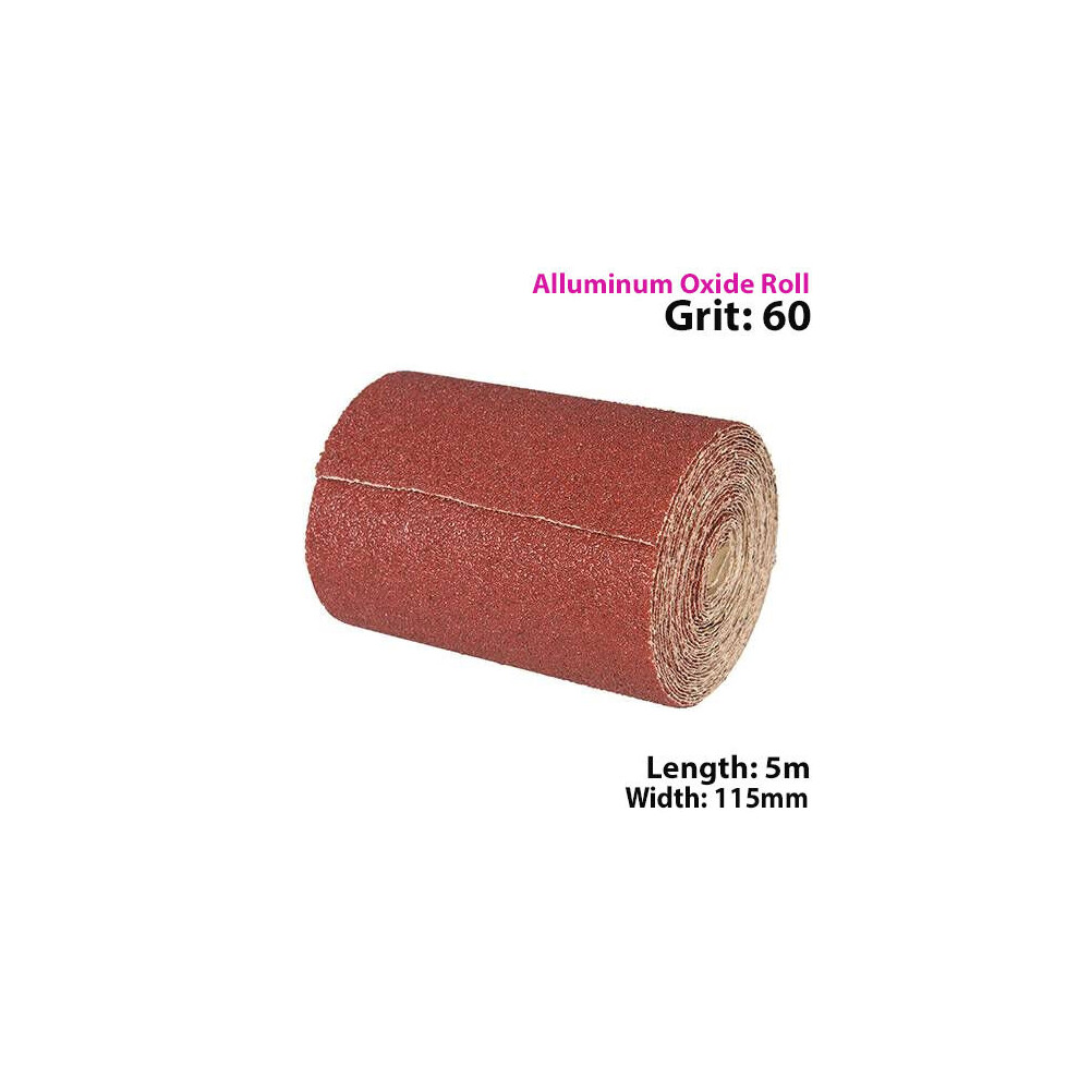 5m 60 Grit Aluminium Oxide Sand Paper Rolls Long Life Sanding Grinding Sheet