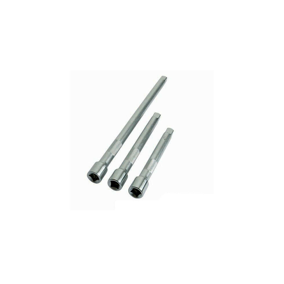3 Piece 3/8" inch Drive Shaft Extension Bar Set 75mm 150mm 250mm