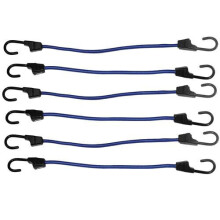 QTY 6 400mm Elastic Bungee Cords Straps Car Bike Luggage Hooks