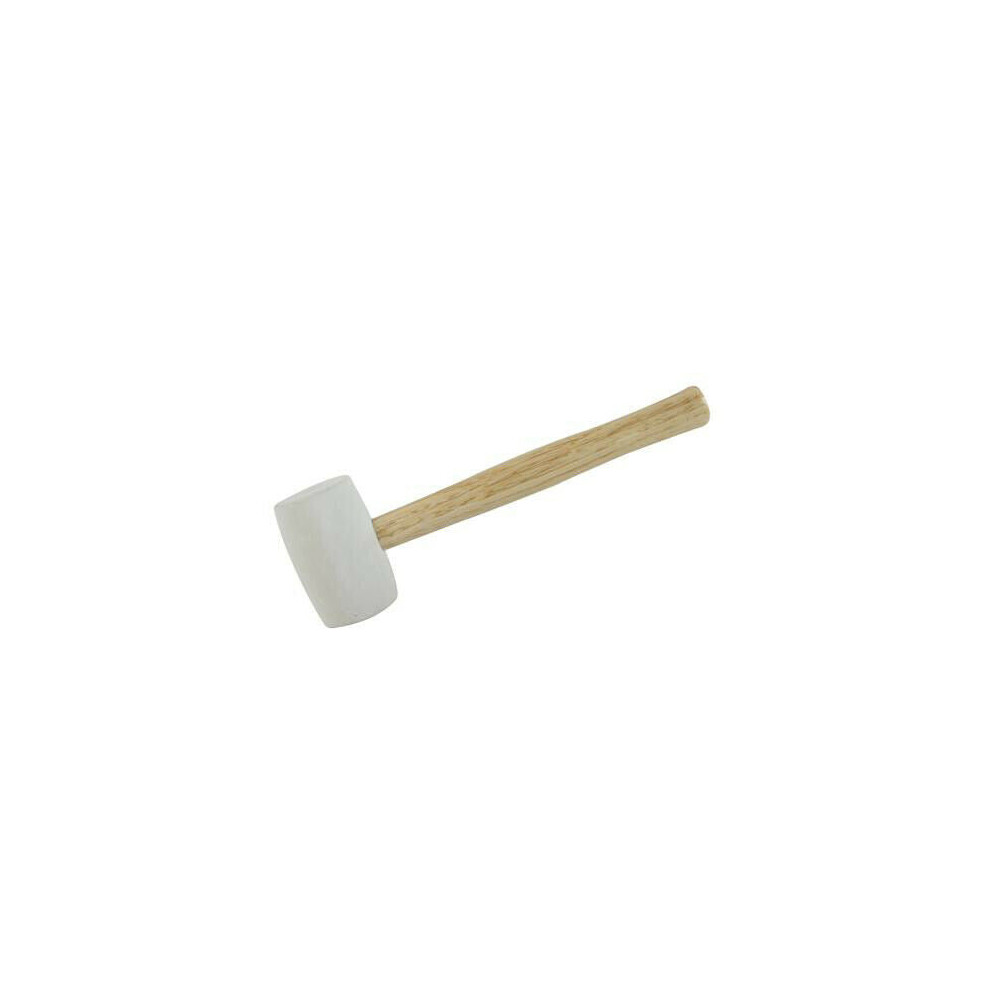 16oz White Rubber Mallet Non Marking Hardwood Shaft Camping Carpenters