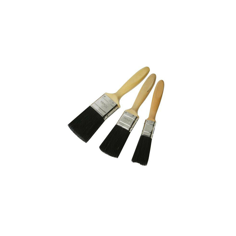 3 Piece Premium Brush Set 25mm 28mm & 50mm Water Oil Based Coatings