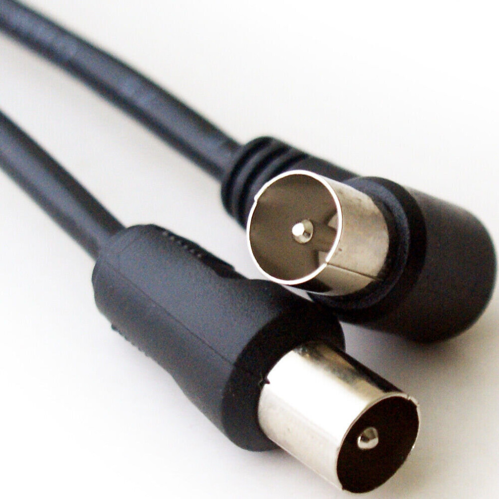 10M Right Angle Aerial To Straight Coax Cable Male To Plug Lead 90 Degree Tv 5055538134593
