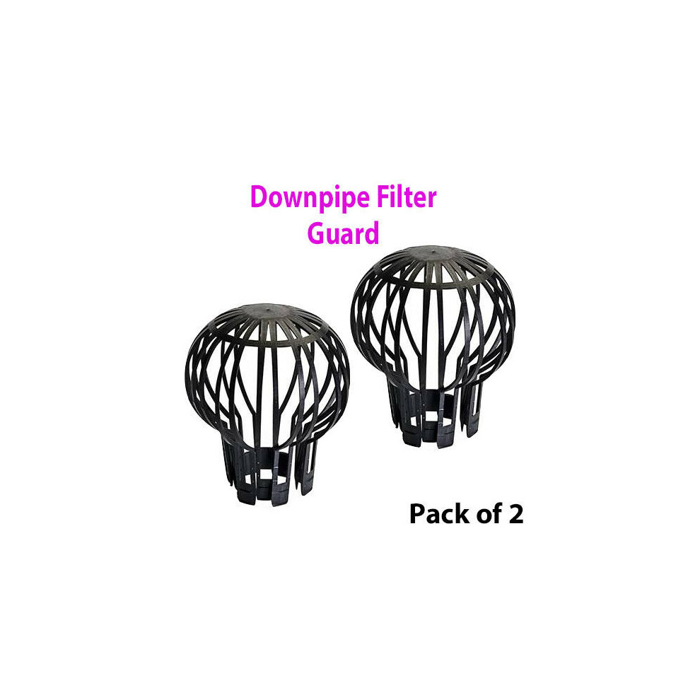 2x Weatherproof Outdoor Downpipe Gutter Guard Roof Drain Block Clogg Cover