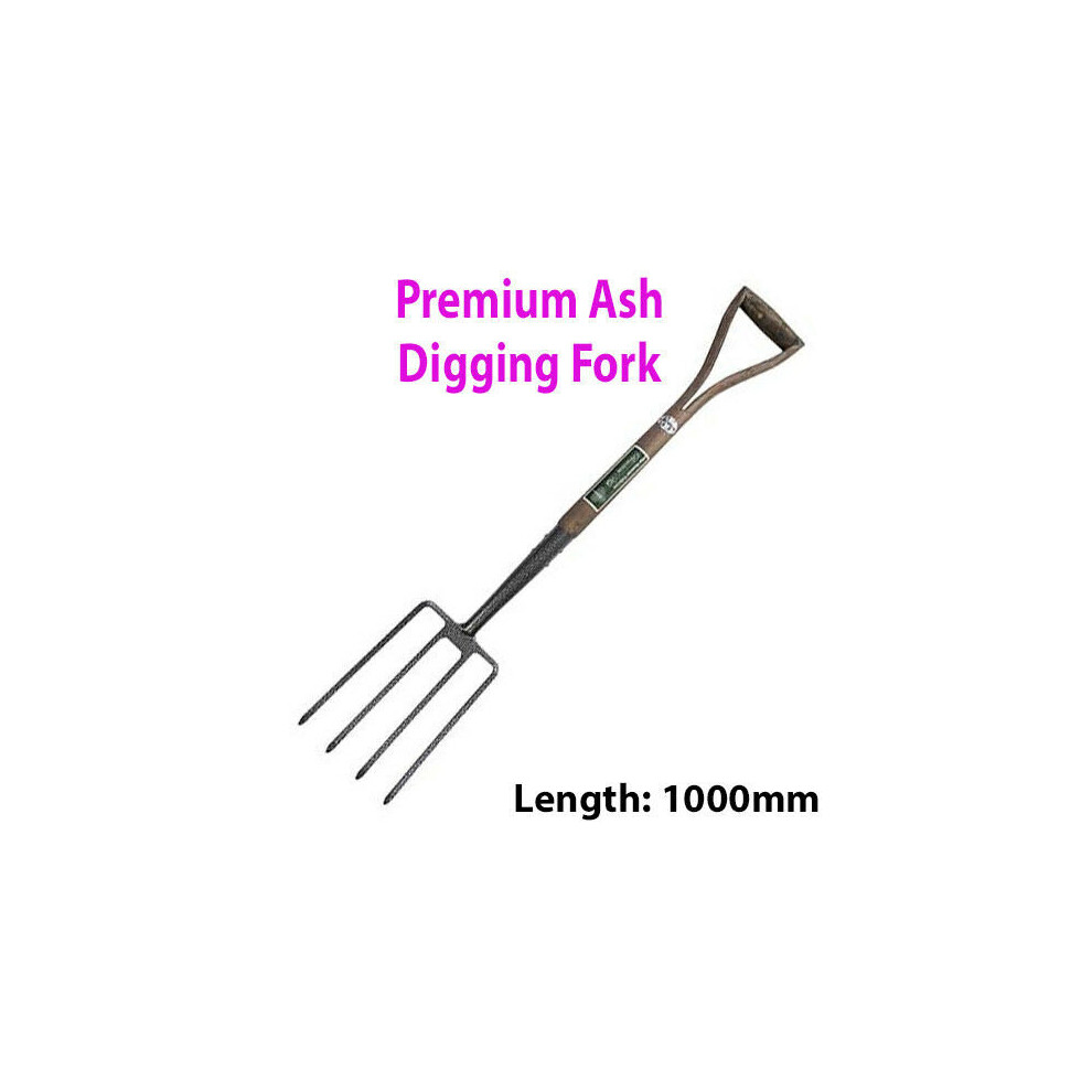 PREMIUM Stainless Steel 1000mm Digging 4 Prong Fork YD Handle Garden Muck Tool