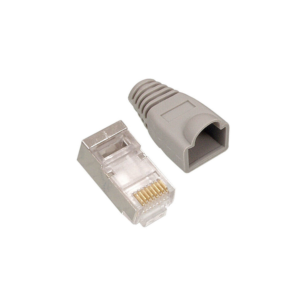 100x RJ45 CAT5e Cable Crimp Connectors FTP STP Shielded Network Ethernet Plugs