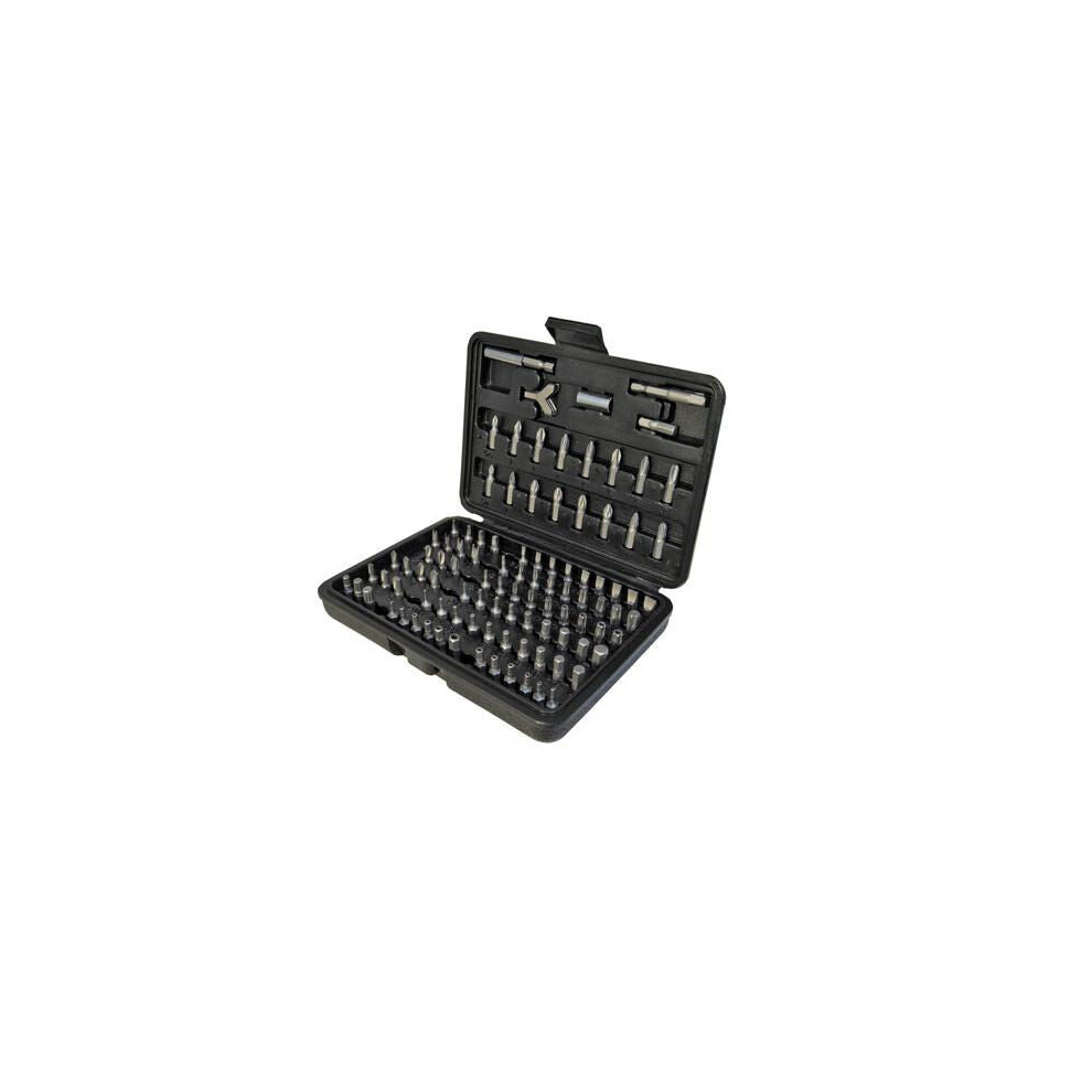 100 Piece Screwdriver Bit Set Slotted Phillips PZD Hex TRZ Bit Heads 3 Adapters