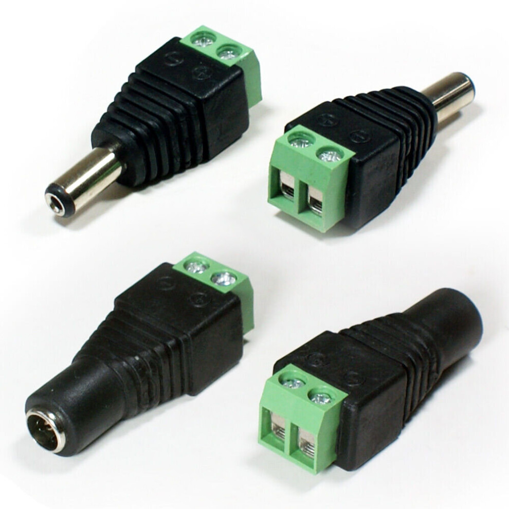 5.5mm x 2.1mm DC Connectors *1x Plug & Socket* CCTV Screw Terminal Power Jacks