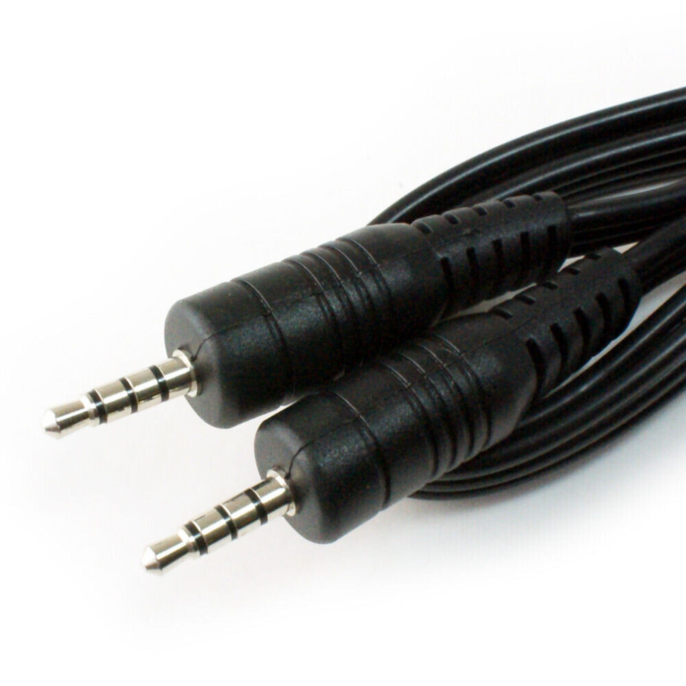 1.8m 3.5mm 4 Pole Male Jack Plug Cable AV Car DVD TV Camera Camcorder 3 Ring