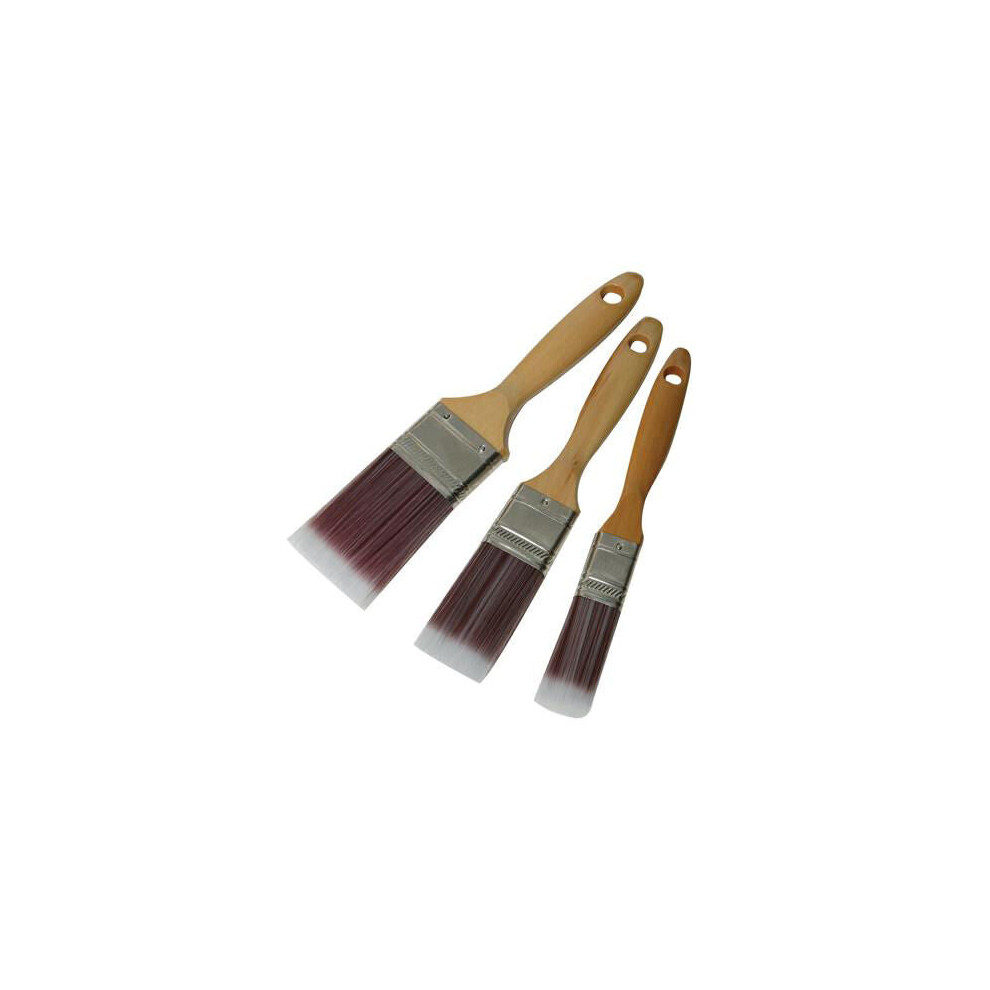 Loops 3 Piece Synthetic Paint Brush Set 25Mm 38Mm 50Mm Emulsion Varnish Lacquer