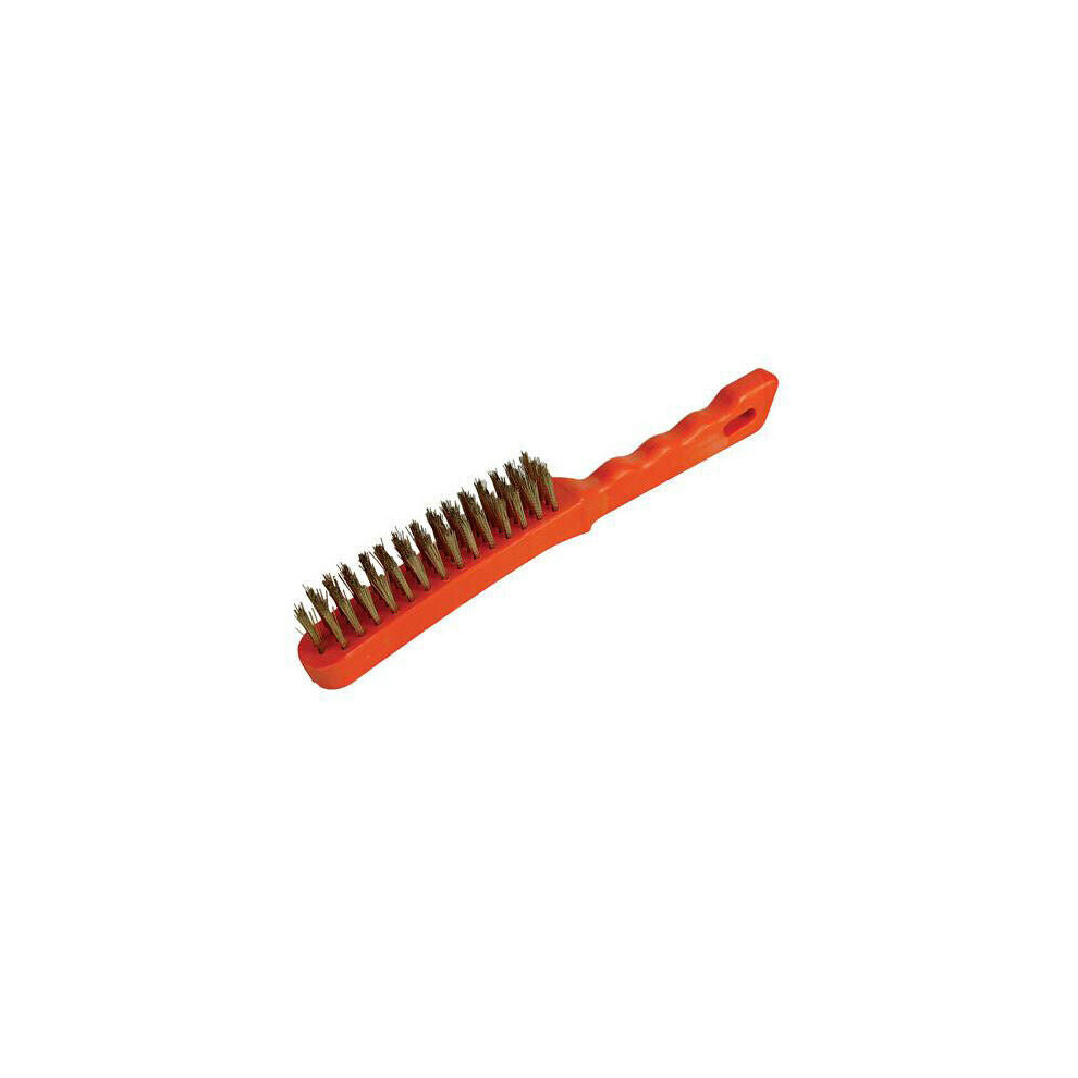 Brassed Wire Brush 4 Row Plastic Handle 280mm Length