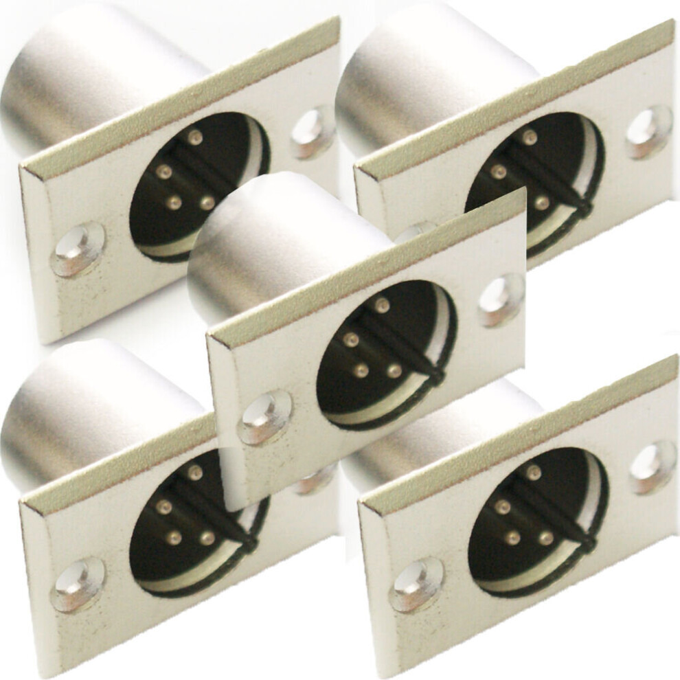 Loops Qty 5 Xlr 4 Pin Pole Male Solder Connector Chassis Panel Mount Module Plug