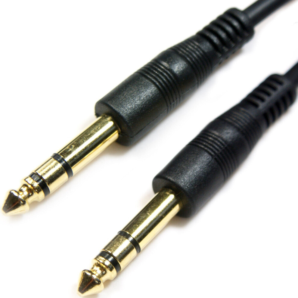 10m 6.35mm Stereo Male to Male Guitar Cable 1/4" Instrument Audio Jack Plug Lead