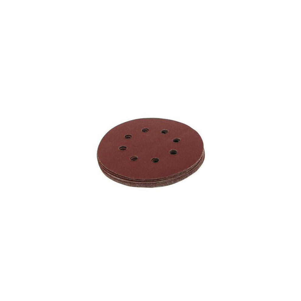 QTY 10 125mm 5 Inch Sanding Punched Discs 80 Grit Orbit Sander Hook & Loop