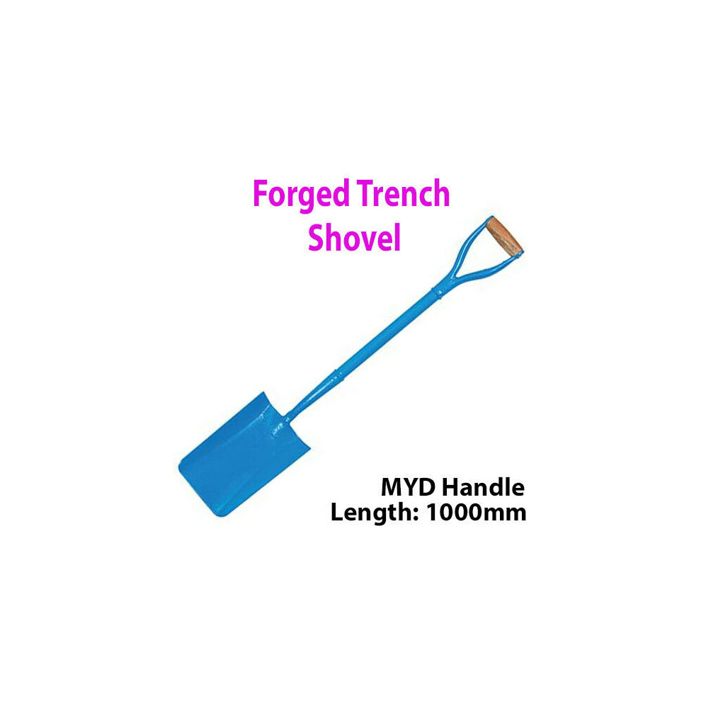 Solid Forged Steel 1000mm Trench Digging Shovel MYD Handle Gardening Tool