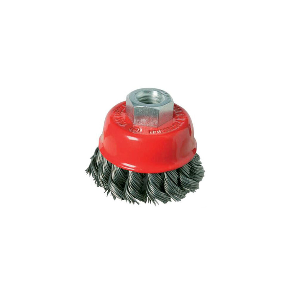 100mm Double Row Twist Knot Bowl Cup M14 x 2 Thread Paint Rust Removal