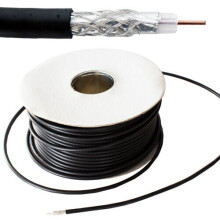 100M RG59 Black Coaxial Cable For CCTV Video 75 ohm Wire Reel Drum