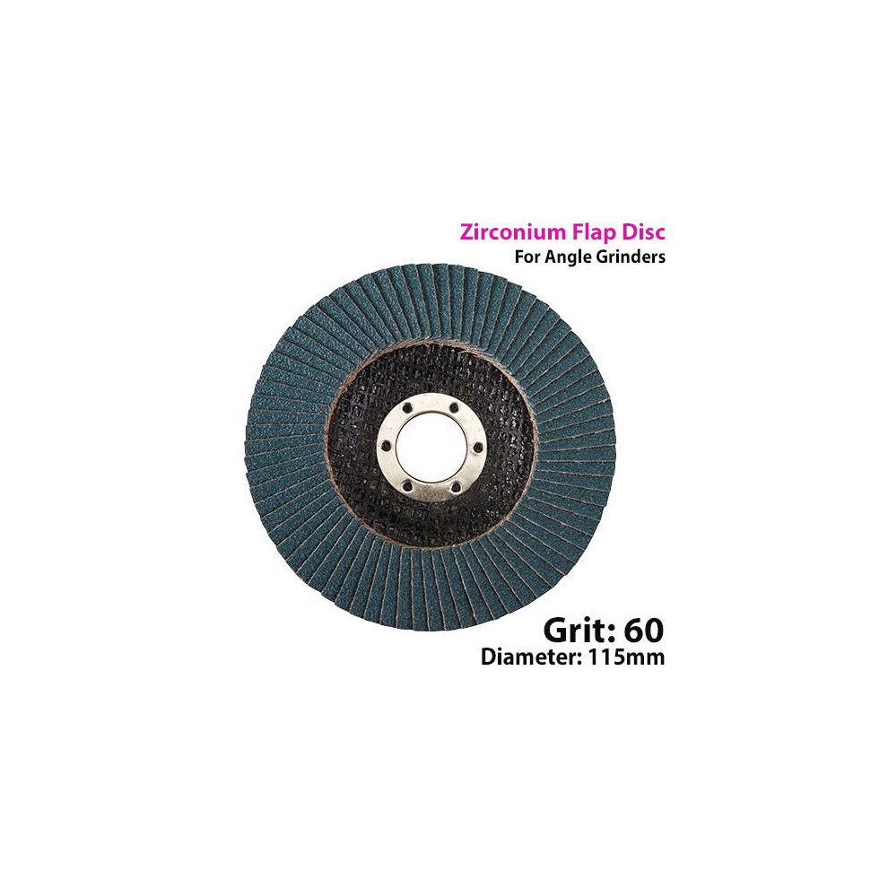 115mm 60 Grit Zirconium Flap Disc For Angle Grinder Grinding Metal