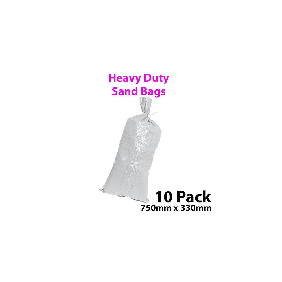 10 Pack Sand Sack Bags 750mm x 330mm 80GSM Gravel Garden Landscape Waste