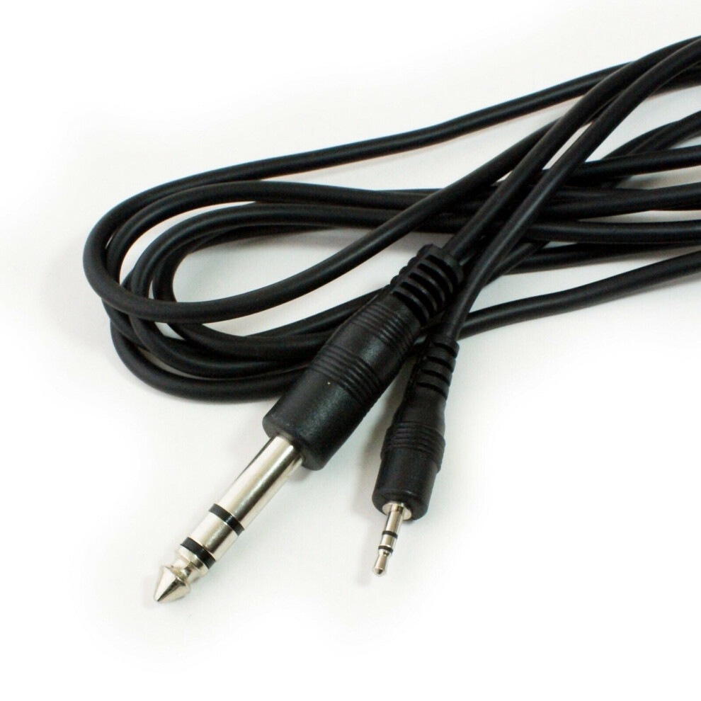 1.8m 6.35mm Plug to 2.5mm Male Stereo Cable 1/4" Headphone Amp Mini Jack Lead