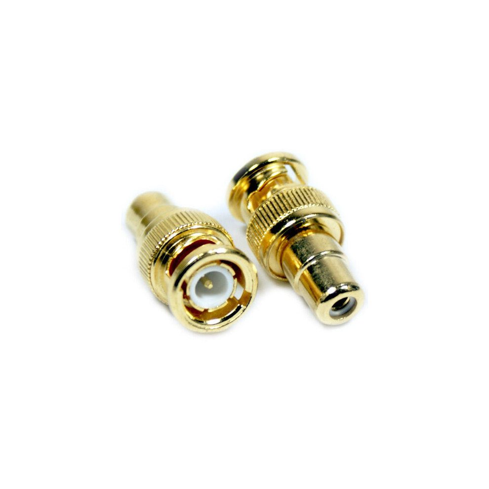 10X Bnc Male To 1 Rca Phono Female Adapter Cctv Camera Dvr Video Converter Plug Gold 5055538137662