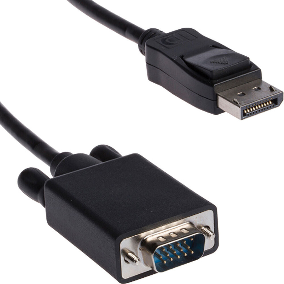 2M Displayport Male To Vga Plug Cable Lead 15 Pin Monitor Pc Video Converter 5055538140723