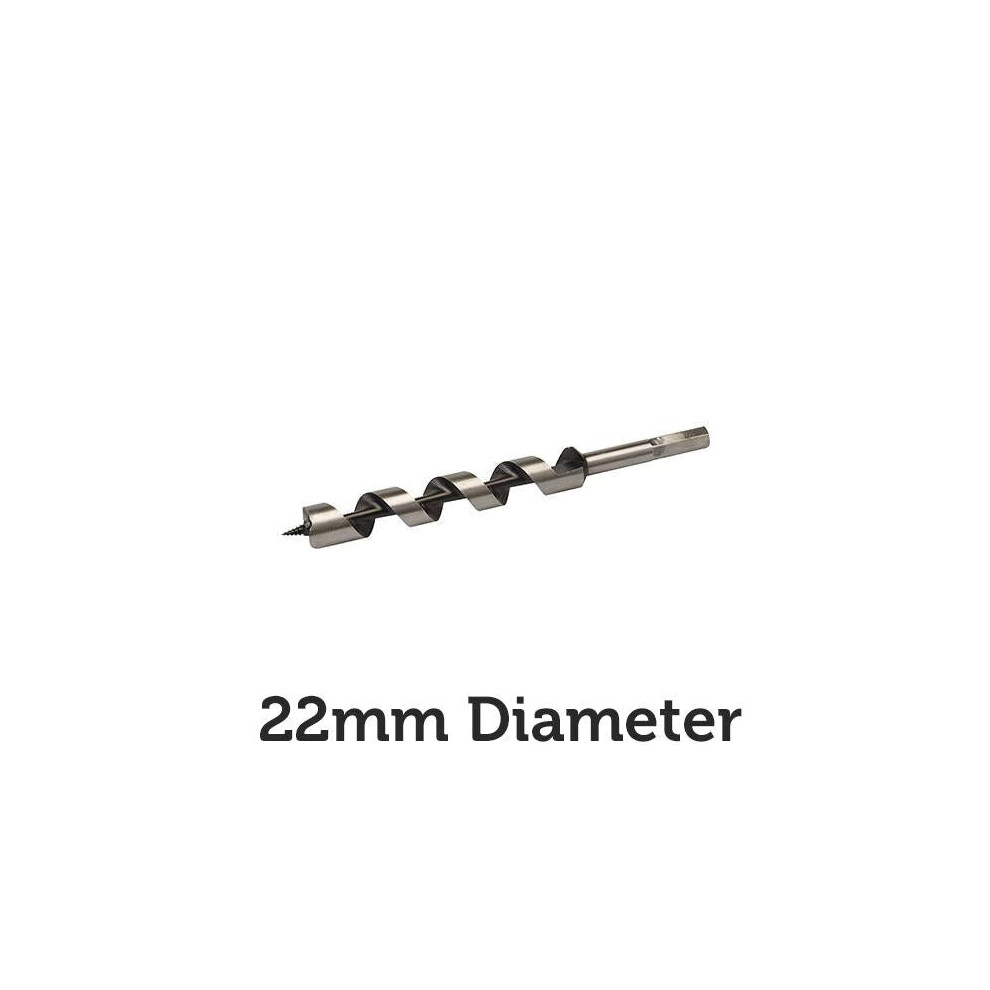 22mm x 235mm Long Hardened Steel Auger Drill Bit Hex Shank Shaft Woodwork Timber