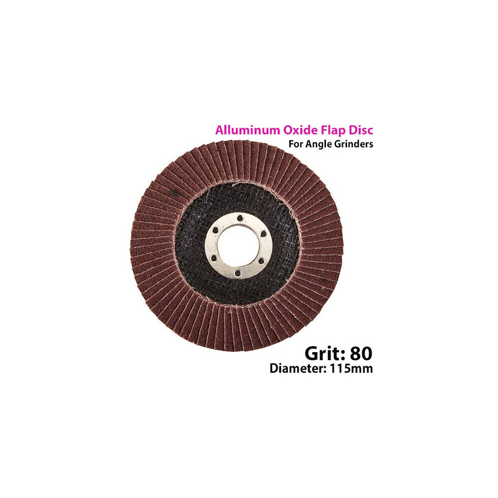 115mm 80 Grit Aluminium Oxide Sanding Flap Disc Angle Grinder Wood & Metal File