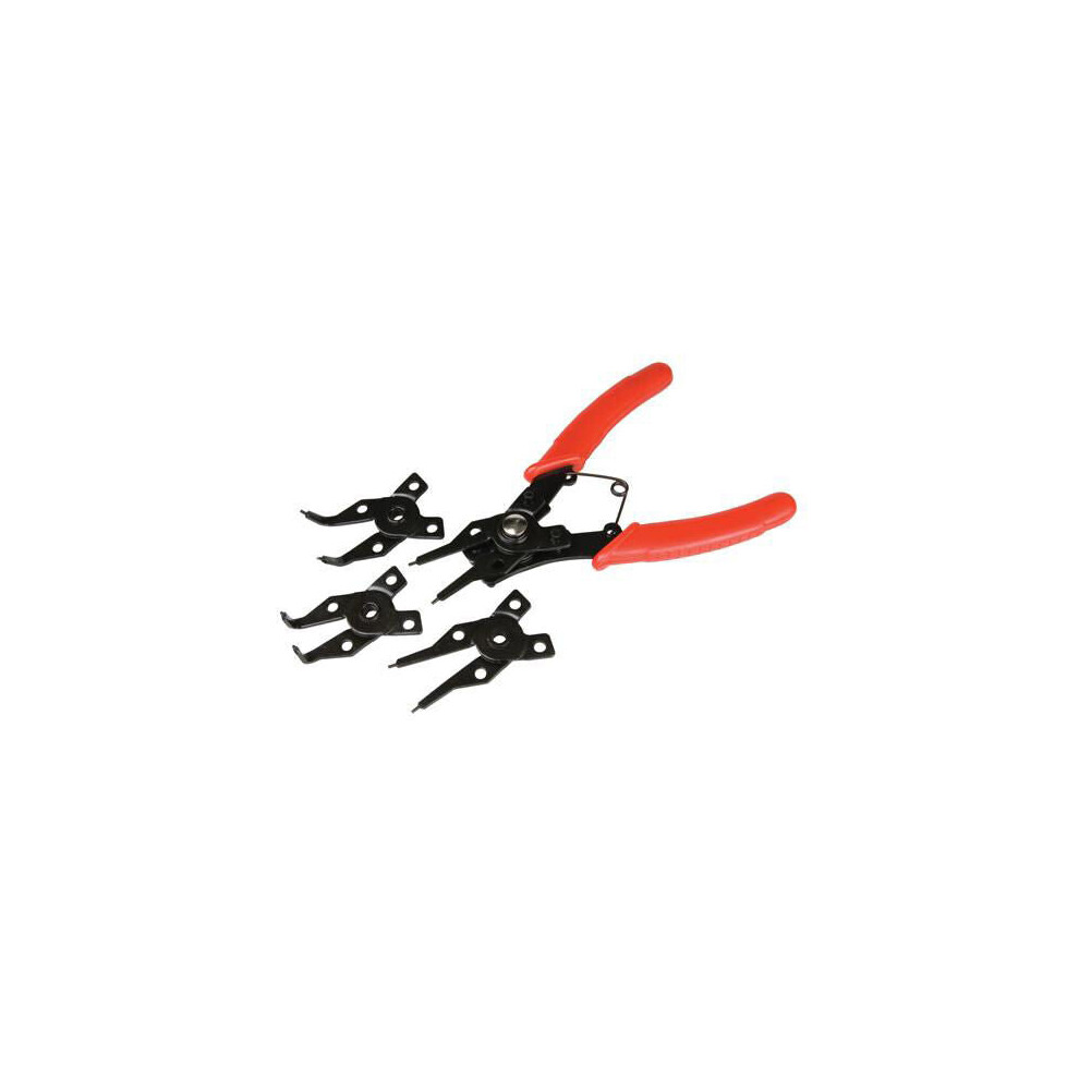 5 Piece 160mm Circlip Pliers Set Exchangeble Jaws Straight & Bent Tips Tool