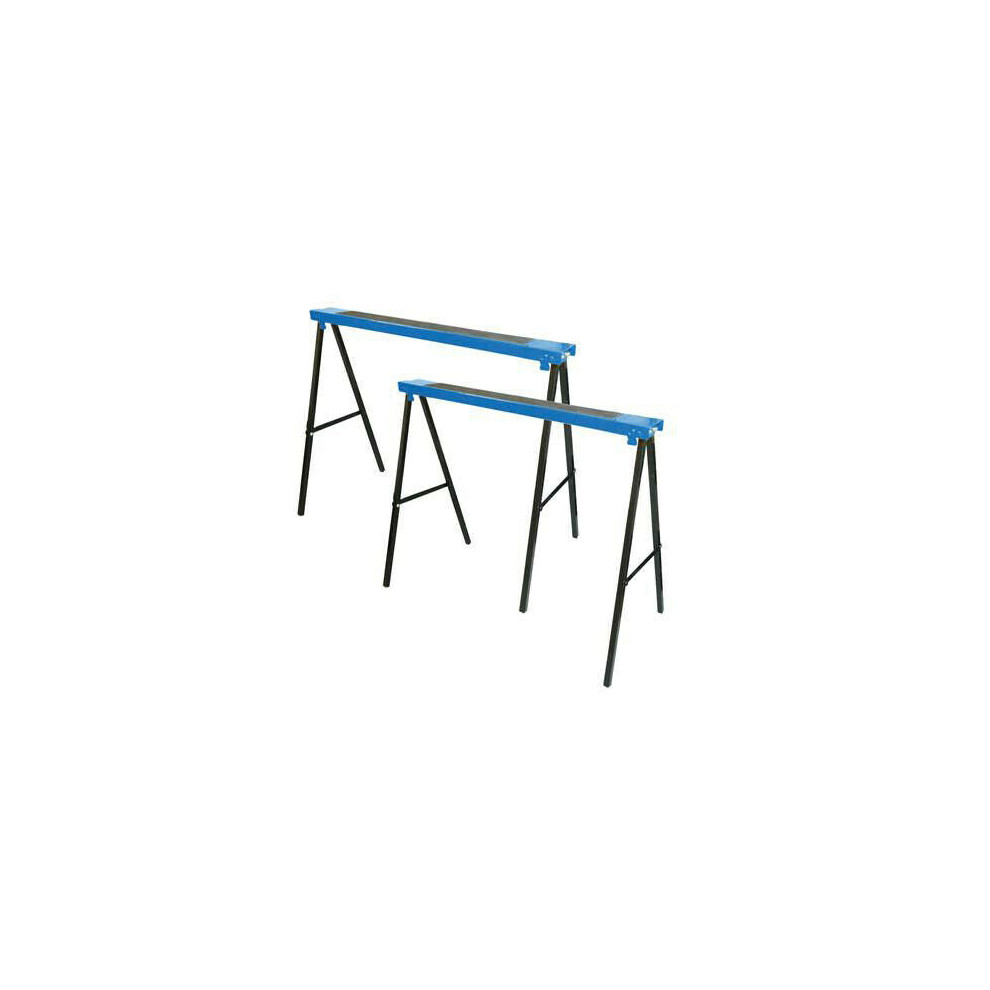 QTY 2 Metal Saw Horse Twin Pack 100kg Max Each 100mm Width Non Slip Rubber