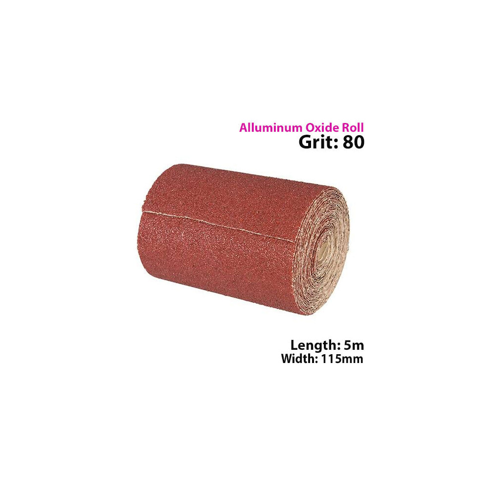 5m 80 Grit Aluminium Oxide Sand Paper Rolls Long Life Sanding Grinding Sheet