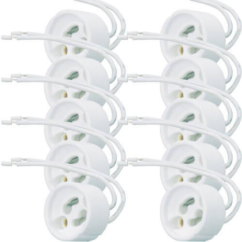 Loops 10x GU10 Bayonet Light Bulb/Lamp Fitting Ceramic LED Holder Connector Downlight
