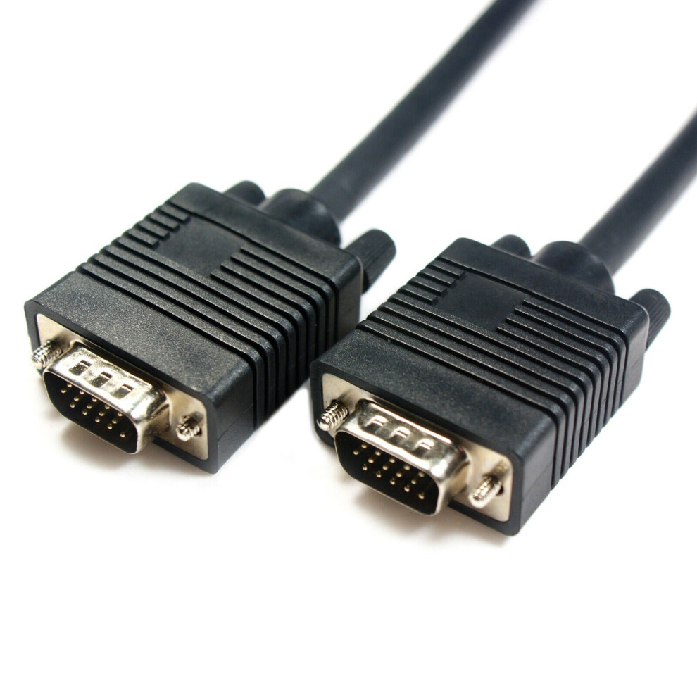 10m VGA SVGA Male to Plug Cable Laptop Computer Monitor TV Video PC Lead 15 Pin