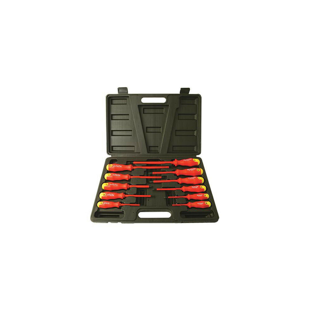 11 Piece Insulated Screwdriver Set Soft Grip Slotted Phillips Head Case Kit