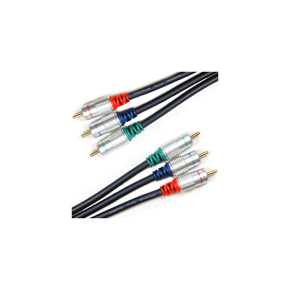 2M HD Component Video Cable Quality Gold Male to Male Lead RGB YPbPr