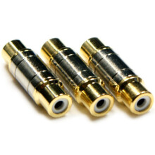 3 RCA PHONO Coupler Joiner AV Component Female To Socket Adapter Gender Changer