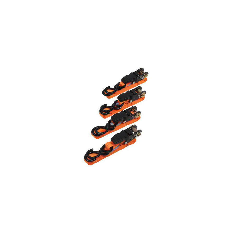 QTY 4 4m x 25mm Cargo Lash Tie Down Straps 250KG Rubber Handle