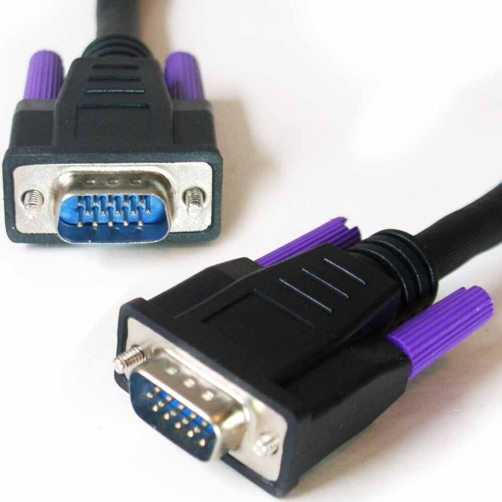 Loops 1M Vga Male To Svga Plug Cable Lead Fully Wired & Dual Screened Shielded Pc