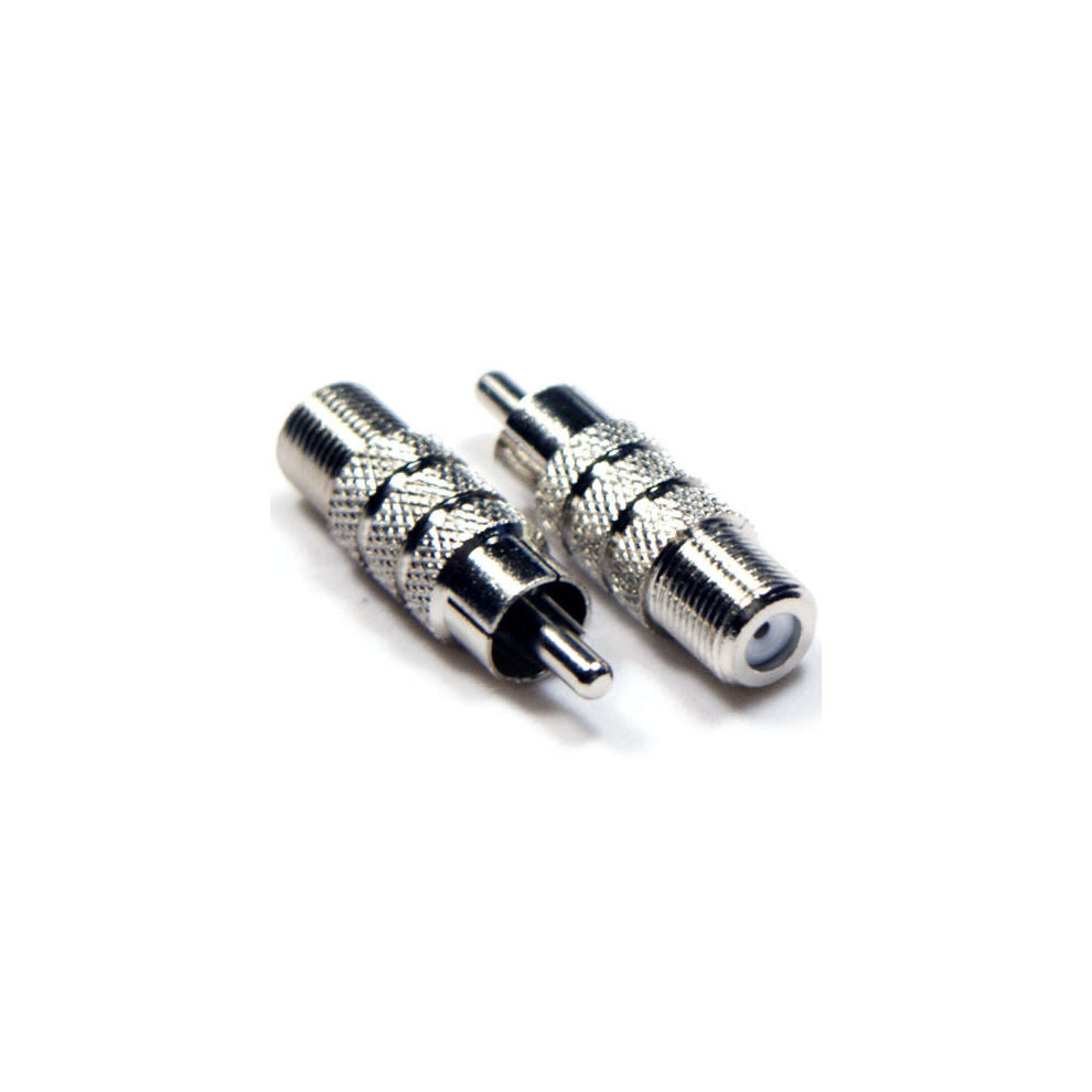 6X Rca Phono Male To F Type Connector Female Adapter Tv Satellite Coaxial Socket 5055538139093