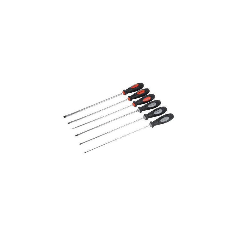 6 Piece 325mm Extra Long Screwdriver Set Phillips Slotted 5.5mm 6.5mm 8.0mm