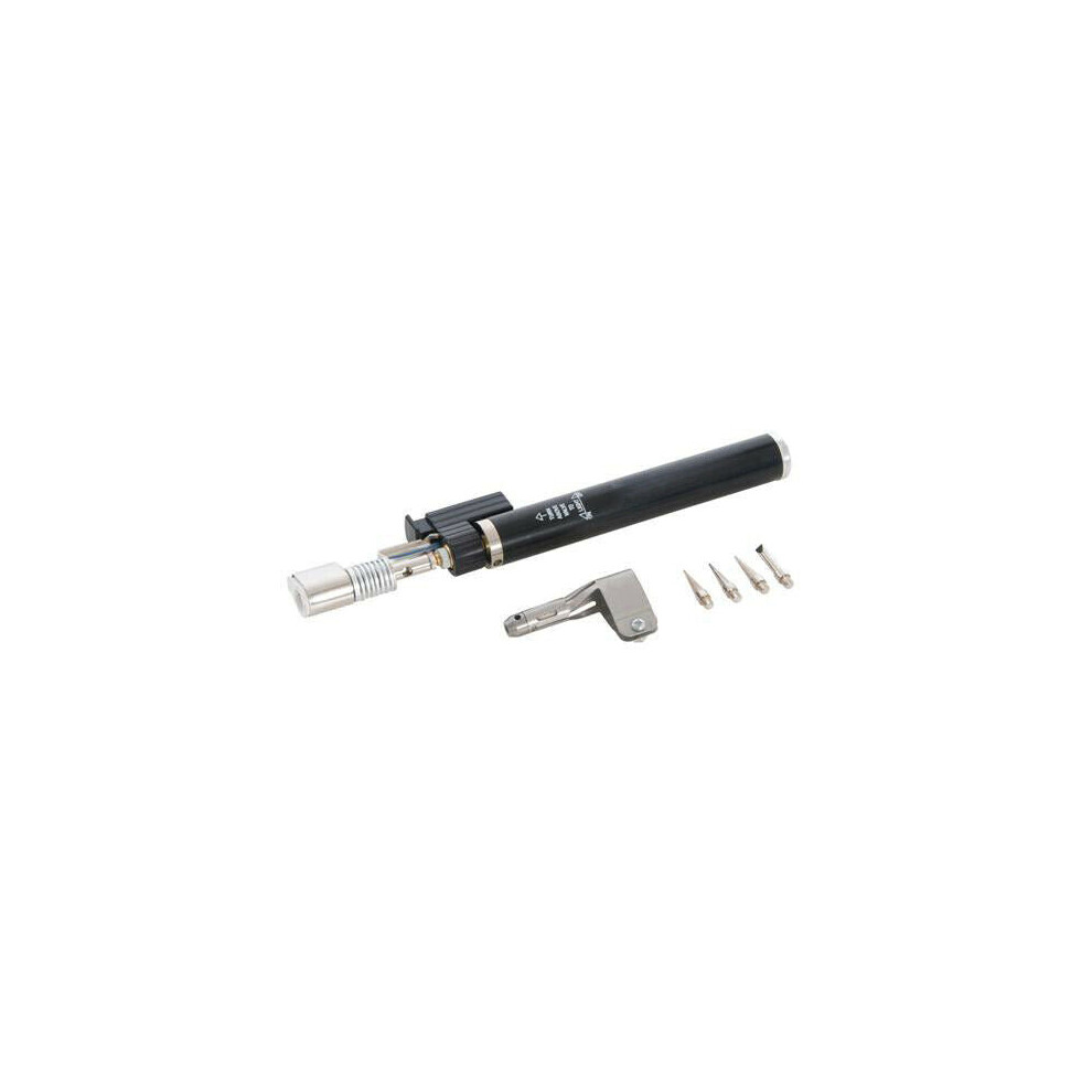 195mm Gas Soldering Iron Takes Butane Lighter Fuel Incl. 4 Iron Tips