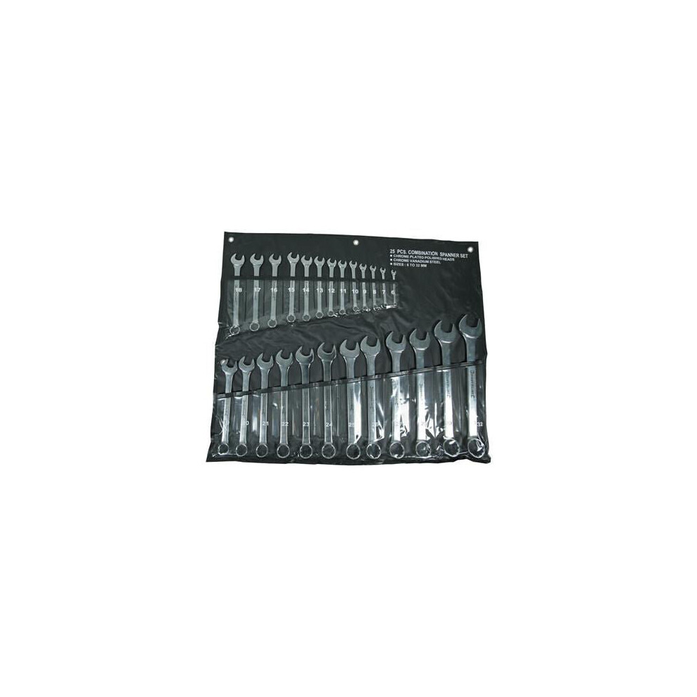 25 Piece 6mm 32mm Metric Combination Spanner Set Storage Wallet-image-OPC-P8WKQK9-NEW