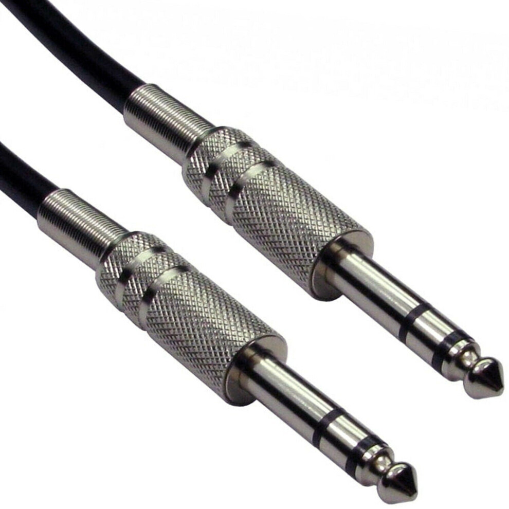 QTY 5 3M Pro 6.35mm 1/4" Stereo Jack Plug To Plug Cable Mixer Audio TRS Lead