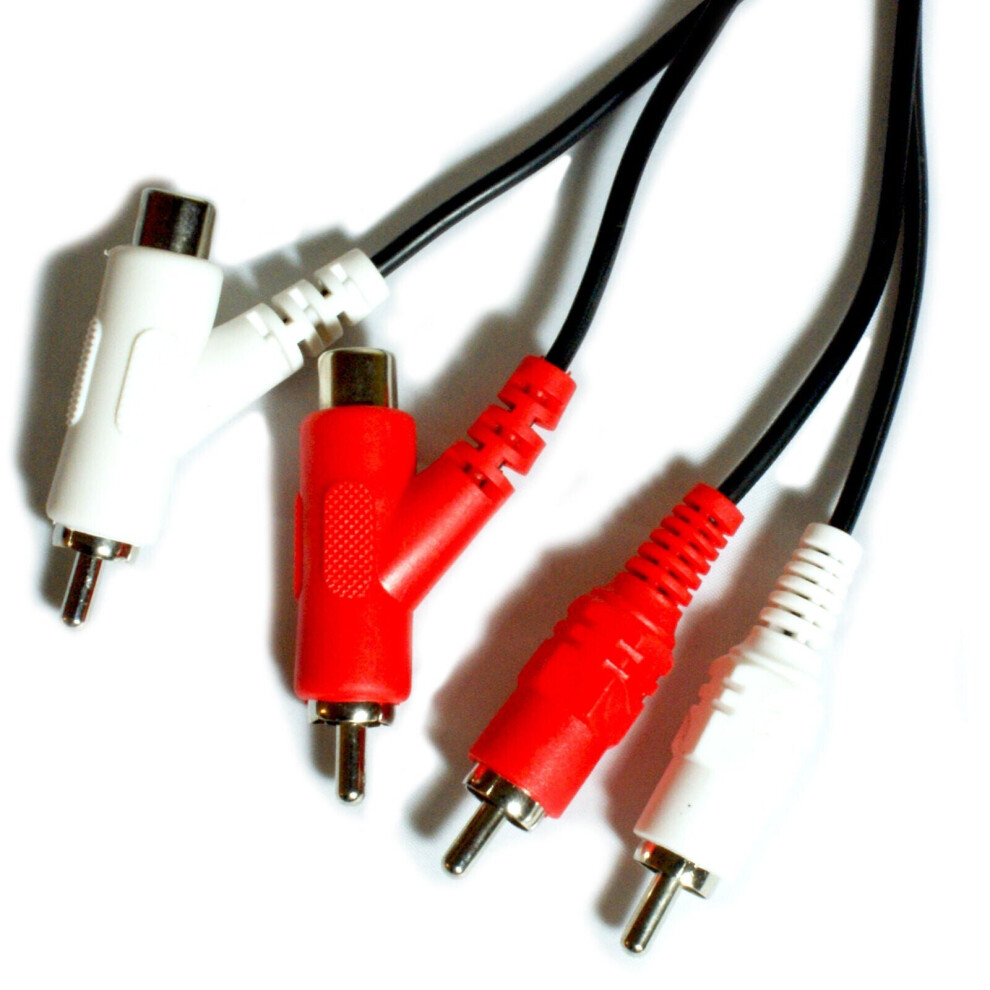 0.5m 2 RCA PHONO Stackable Combiner Male to Plug Cable Lead CREATE SPARE SOCKET