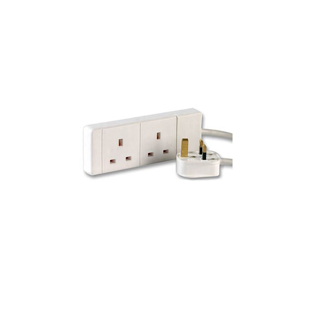 5M 2 Way Mains Power Gang Extension Socket Multi Plug Splitter Adapter Cable 5055538108570