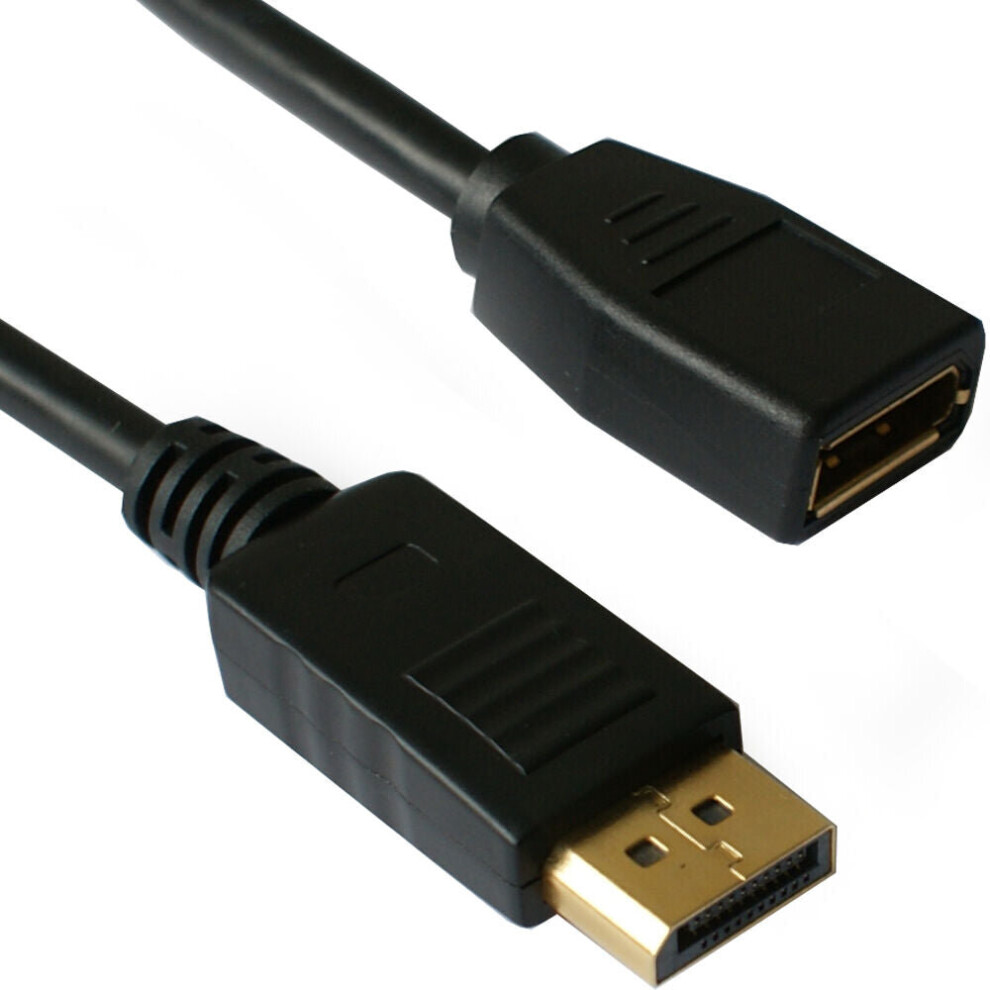 2M Displayport Male To Female Socket Extension Cable V1.2 Pc Monitor Lead Mac 5055538198991