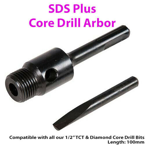 Loops 100mm SDS Hex Core Drill Arbor Bit Fits 1/2" BSP TCT & Diamond Core Drill