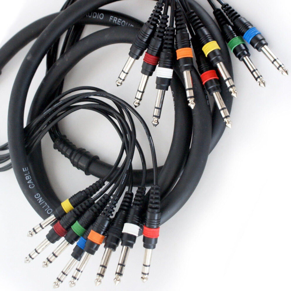Loops 5M 8 Way 6.35Mm 1/4" Jack Male To Plug Stereo Loom Cable Dj Pa Snake Loom Lead
