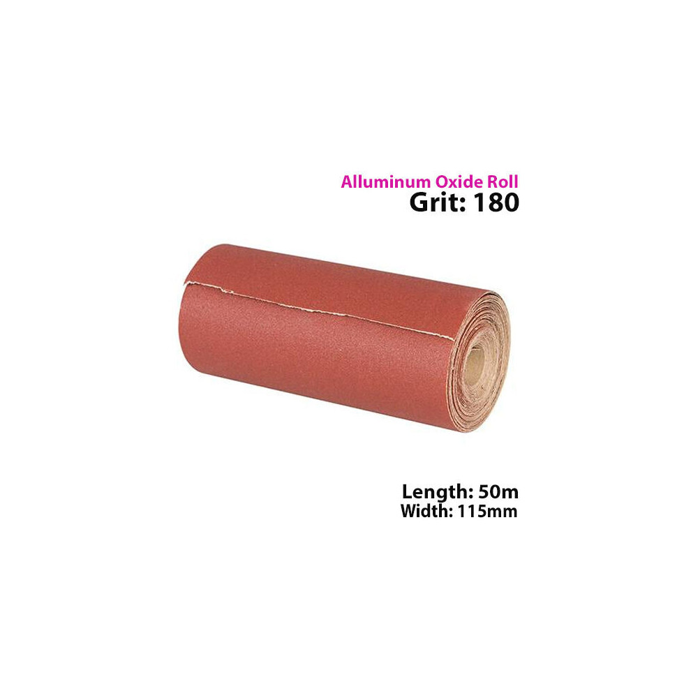 50m 180 Grit Aluminium Oxide Sand Paper Rolls Long Life Sanding Grinding Sheet