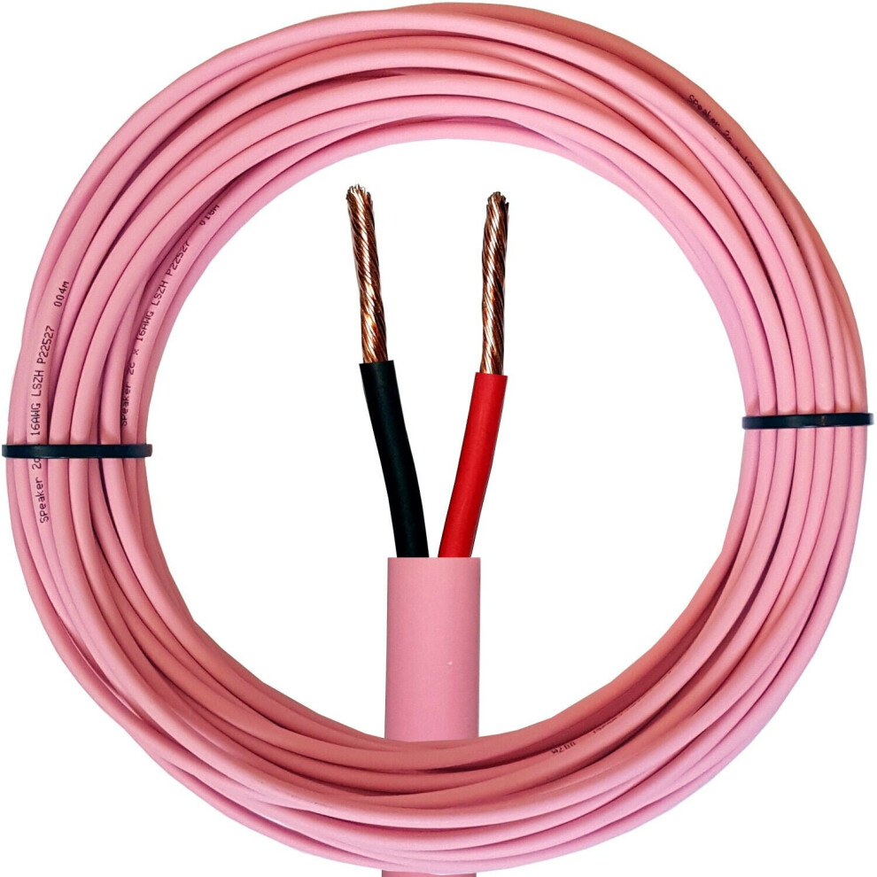 25m Low Smoke Speaker Cable 16AWG 1.5mm PURE COPPER LSZH 100V Double Insulated